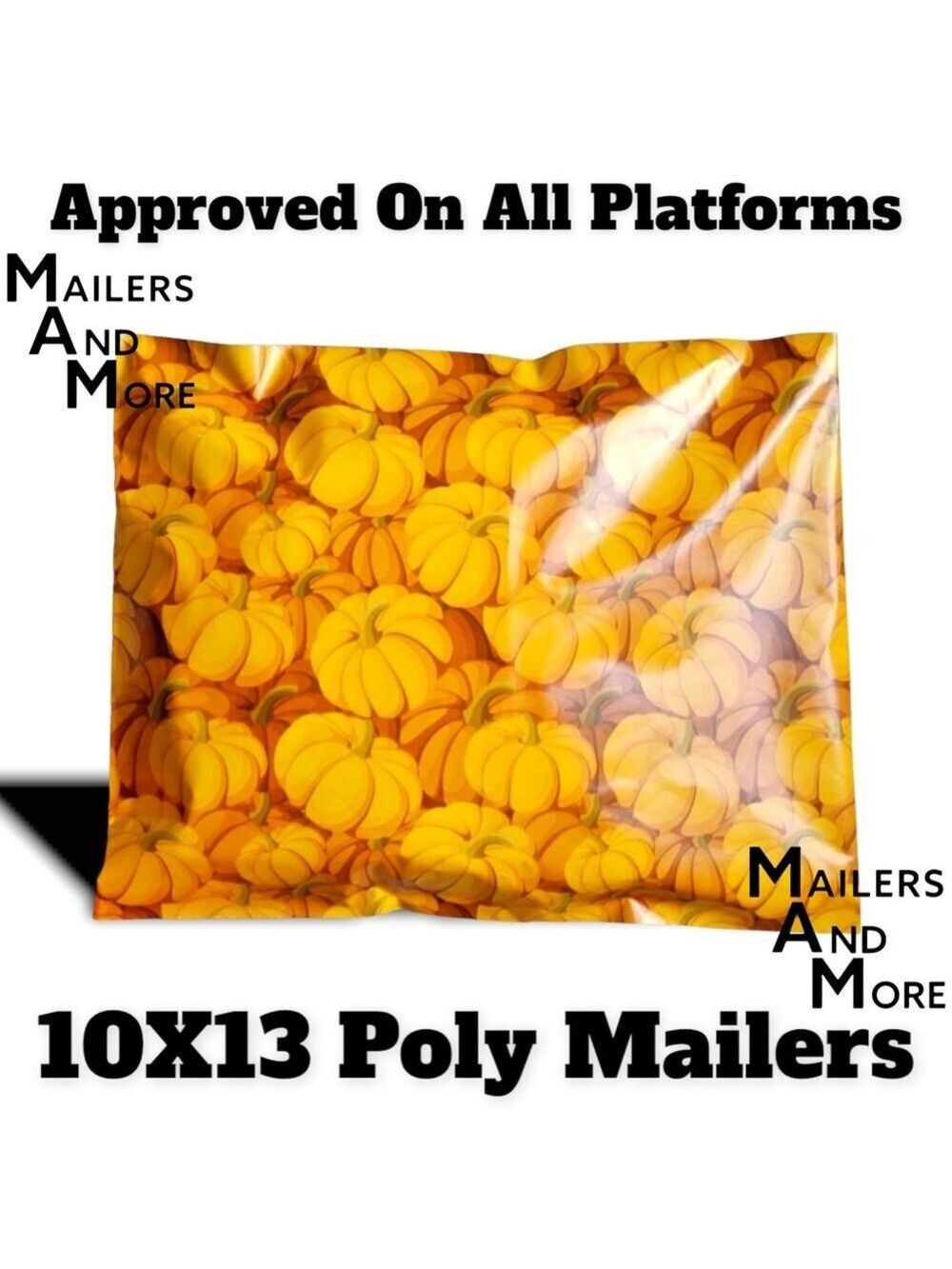 25 10X13 Poly Mailers Pumpkin, Shipping Envelopes Bags PRICE IS FIRM Fall - Picture 11 of 11